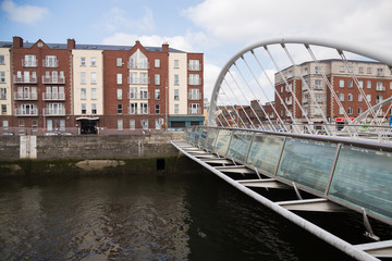 A view along the quays in Dublin City, Ireland