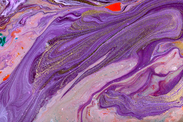 Purple marble abstract fluid art pattern.