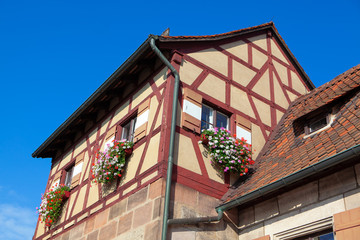 Fototapeta na wymiar German house in Renaissance style in Nuremberg 