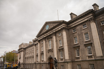 The exterior of Trinity College in Dublin, Ireland