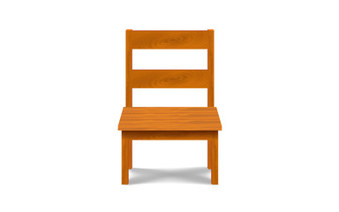 wooden chair on the white background