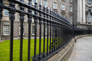 The exterior of Trinity College in Dublin, Ireland