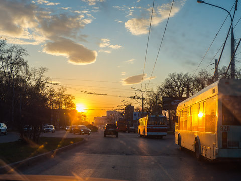 trolleybus on street
