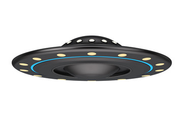 UFO Concept. Alien Spaceship or Flying Saucer . 3d Rendering