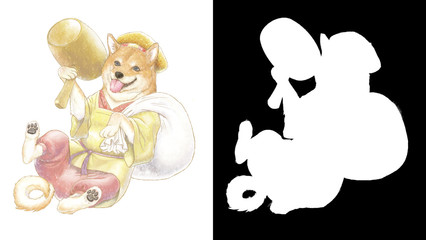 年賀状用の戌の大黒様