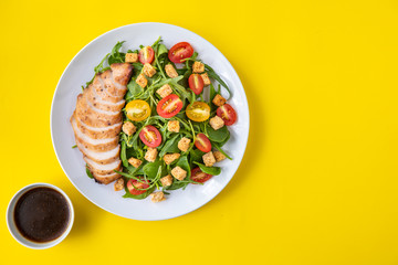Top view shot of chicken salad