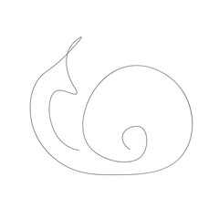 Snail line drawing draw, vector illustration