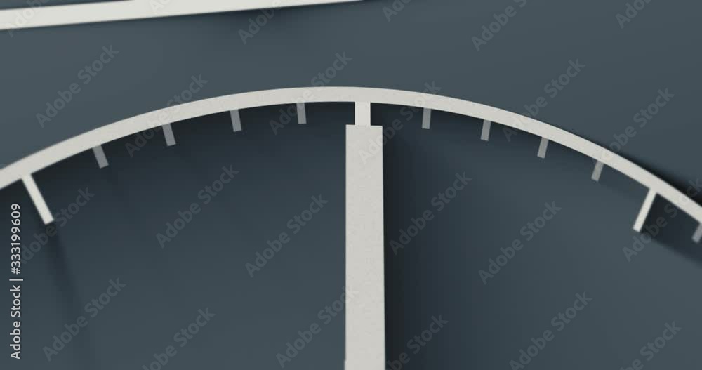 Aufkleber five seconds countdown of a minimalist stylish clock. close-up digital animation.