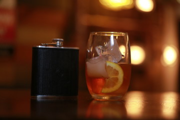 Drinks in a bar at night in Santiago de chile