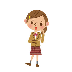 困っているブレザー姿の女子中学生・高校生