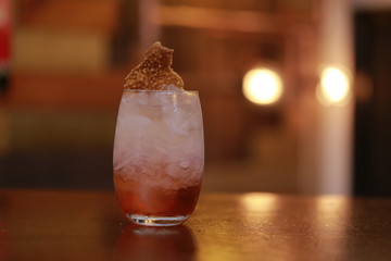 Drinks in a bar at night in Santiago de chile