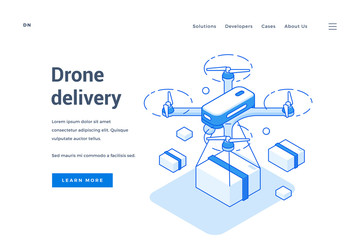 Web banner for modern drone delivery service