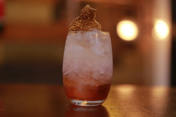 Drinks in a bar at night in Santiago de chile