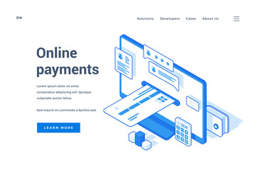 Web banner for contemporary online payments service