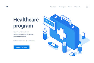 Advertisement web banner for modern healthcare program