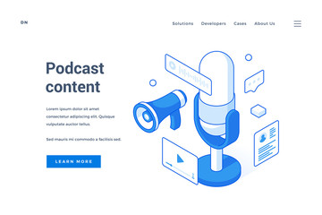 Web banner for interesting podcast content advertisement