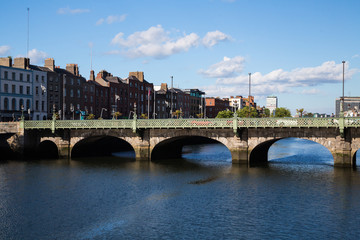 A view along the quays in Dublin City, Ireland