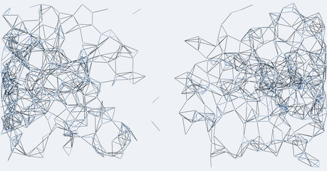 Obraz premium Procedural Network Mesh Art background illustration