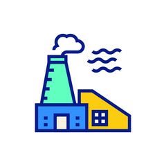 Factory Vector Icon Filled Outline Illustration