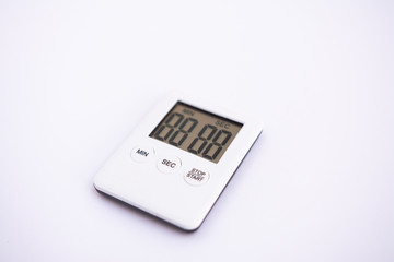 mini digital lcd counter timer kitchen alarm clock, count down clock for cooking, on white background