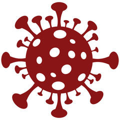 Coronavirus 2019-nCoV. Corona virus icon. Black on white background isolated. China pathogen respiratory infection (asian flu outbreak). influenza pandemic. virion of Corona-virus. Vector