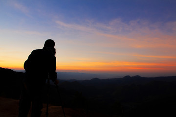 The scenery on Doi Ang Khang with cool light in northern Thailand