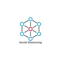 pandemic social distancing abstract design symbol vector