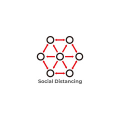pandemic social distancing abstract design symbol vector
