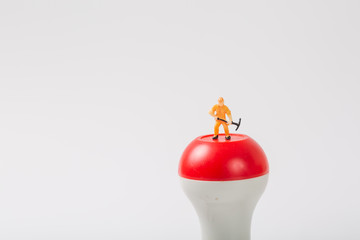 Red seal and villain on white background