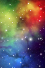 Obraz premium Astrology Mystic Galaxy Background. Outer Space. Vector Digital Colorful Illustration of Universe.