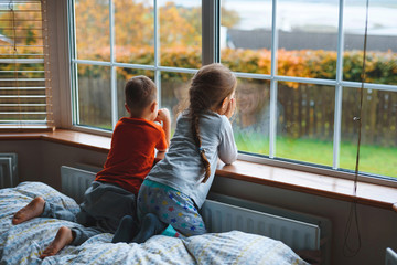 bored girl and boy at quarantine
