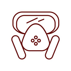 respirator mask icon, line style