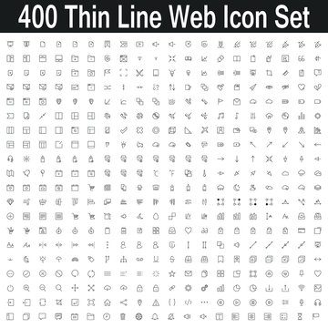 A set of thin line icons for business, banking, social media & web sites - Vector