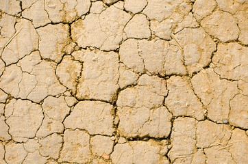 Desert. Aerial view of beautiful cracks in  ground. texture, deep crack. Copy space. Place for text. Selective focus image.Effects of heat and drought. cracked desert. Copy space. Place for text. 