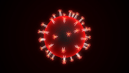 Coronavirus SARS-CoV-2 isolated, 3D render for illustration