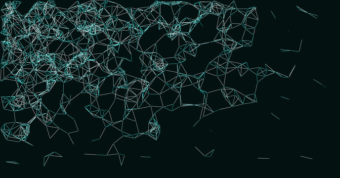 Procedural Network Mesh Art background illustration