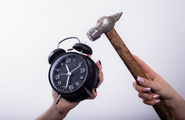 Watch. Time. Alarm clock. Time to go home. Time to have sex. Hands. Hands holding rider. Black and...