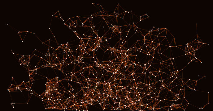 Procedural Network Mesh Art background illustration