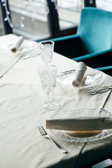 serving dishes in a restaurant