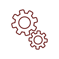 gear wheels icon, line style