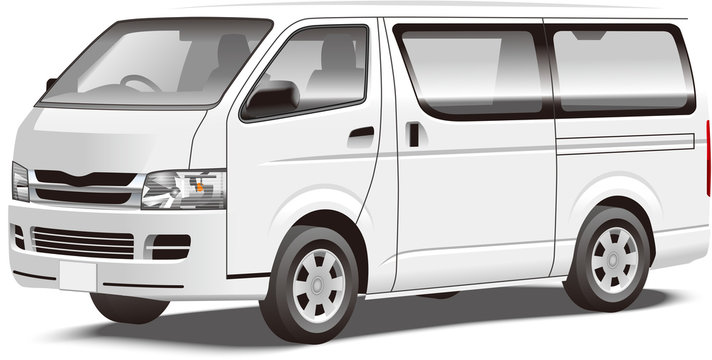 Commercial vehicle illustration Sales vehicle Van coloring base 商用車イラスト ワンボックス営業車 イラスト カラーリングベース