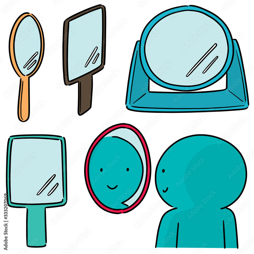 Sticker vector set of mirror