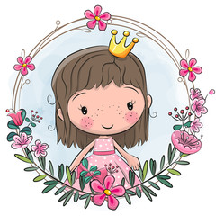 Cartoon Princess in a flowers frame © reginast777