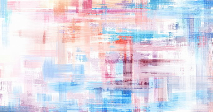 Abstract rough strokes bright oil painting, 4096 pixel wide background illustration, good for 4K video. Grunge paint texture, colorful distressed background with blue and orange accents © Brushinkin paintings