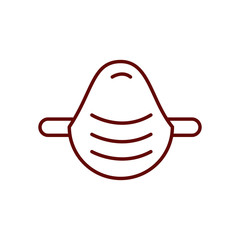 mouth mask icon, line style