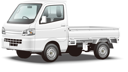 car illustration mini truck business car coloring base 自動車イラスト 軽トラック 軽自動車 - obrazy, fototapety, plakaty