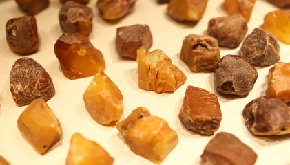 Ornaments from a decorative stone on a counter
