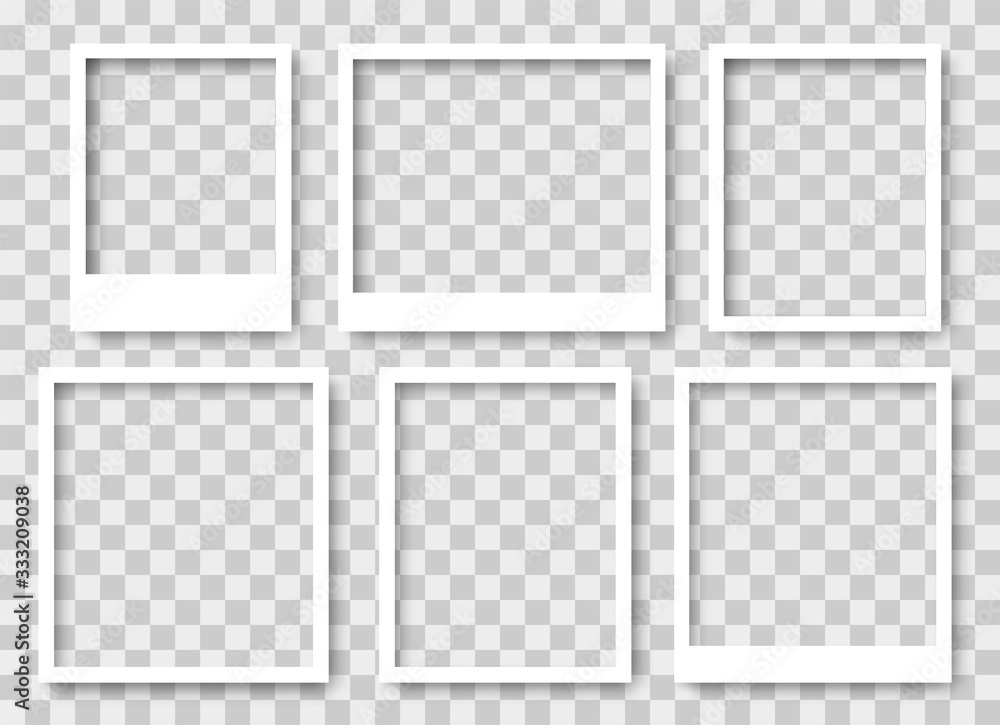 Canvas Prints collection of photo frames on a transparent background. vector