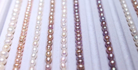 Pearl beads on a counter
