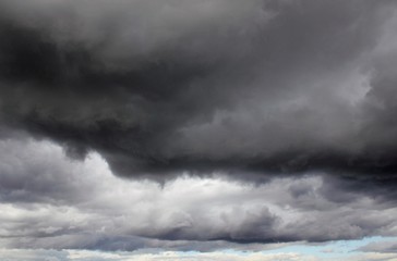 Dark grey clouds in the sky